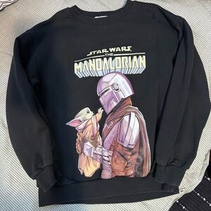 Kids Star Wars The Mandalorian Black Crewneck Sweater